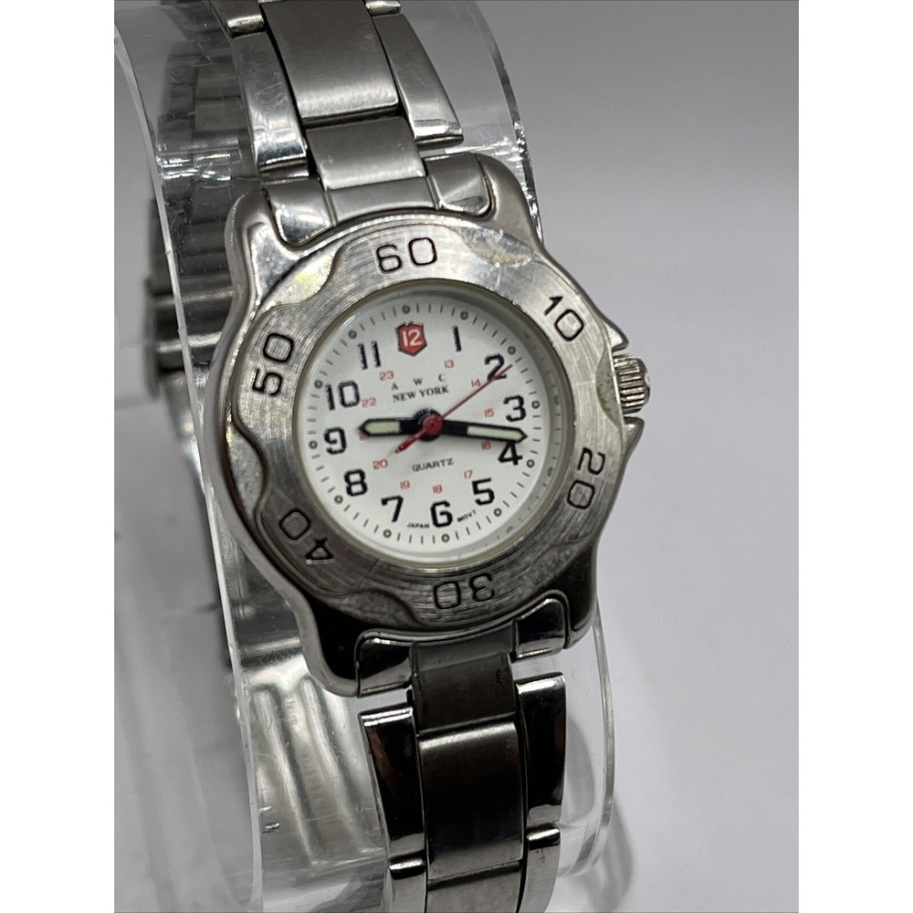 A.W.C. New York Women's Quartz Watch Silver 28mm Case- New Battery